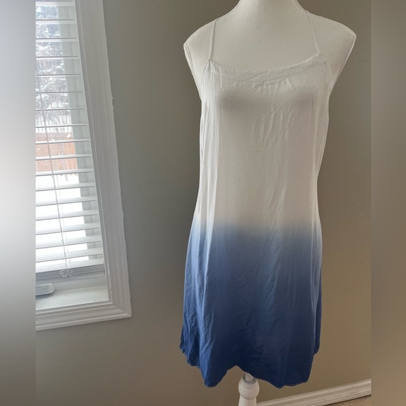 [M] VICTORIA'S SECRET blue ombre open tie back swim cover up mini dress - Picture 1 of 7